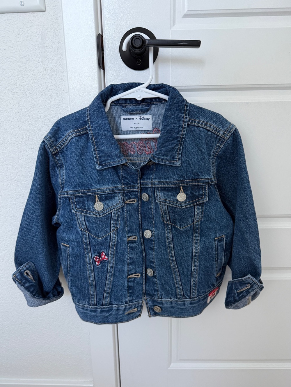 Old Navy x Disney girl Minnie Mouse denim jacket XS (5) NEW